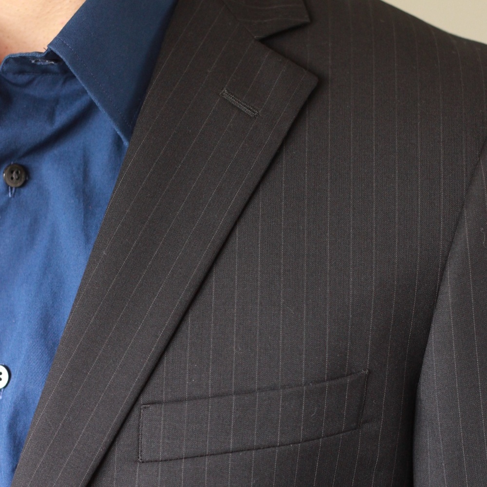 Men's 100% Wool Pronto Uomo Pinstripe Suit